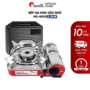 Bếp Ga Mini Maxsun MS-8000 - Công Suất 2200W | Thiết Kế Nhỏ Gọn | Inox Chống Rỉ | Bảo Hành Chính Hãng 12 Tháng